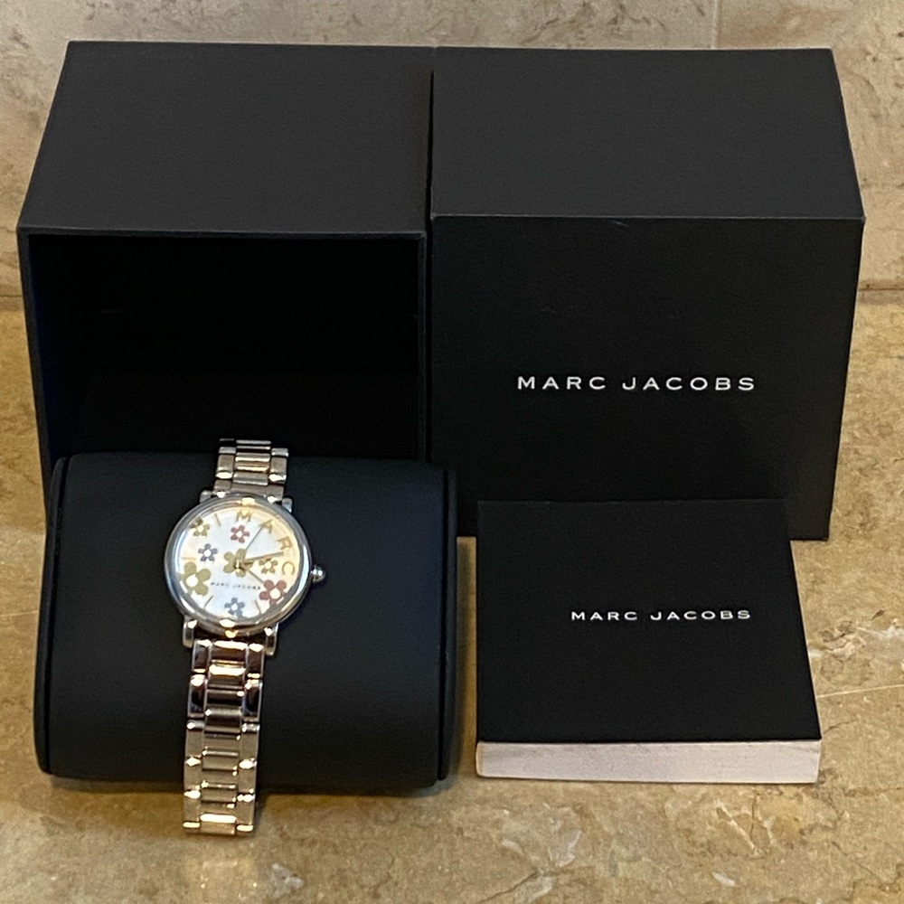 Marc Jacobs Silver Watch with Floral Accents - Picture 2 of 2